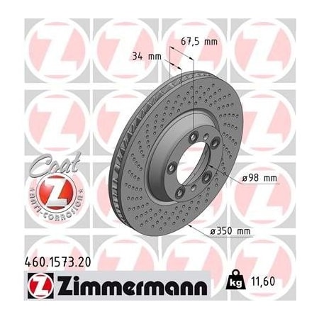 Zimmermann Brake Disc - Standard/Coated, 460157320 460157320